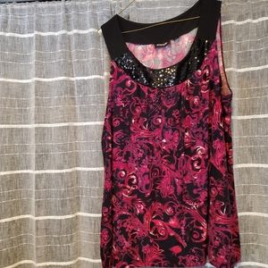 Dressy Sleeveless Top with Sequin Detailing